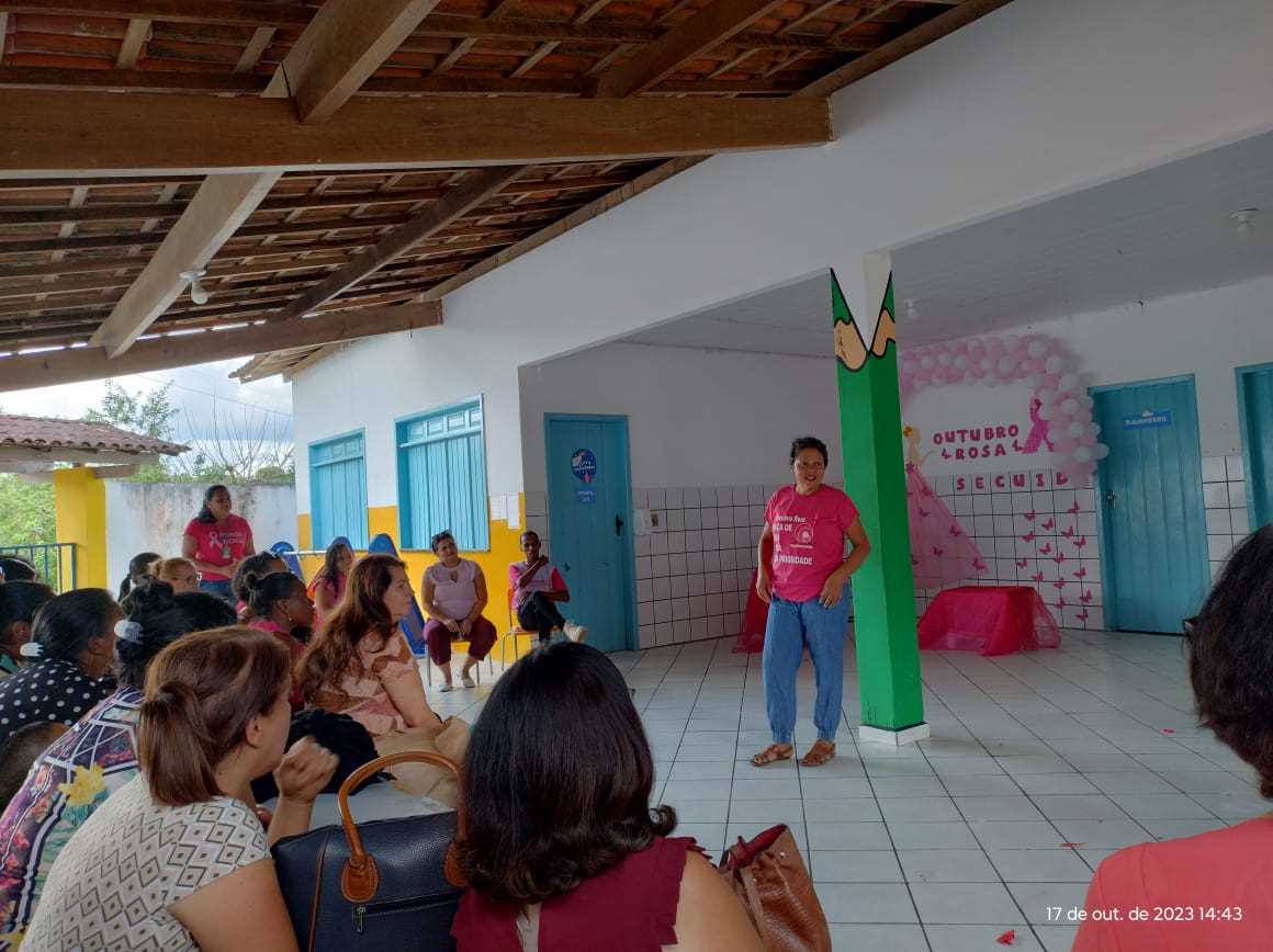 Camacã: Unidade de Saúde Dr. Aníbal Cavalcante faz campanha do outubro Rosa para professores